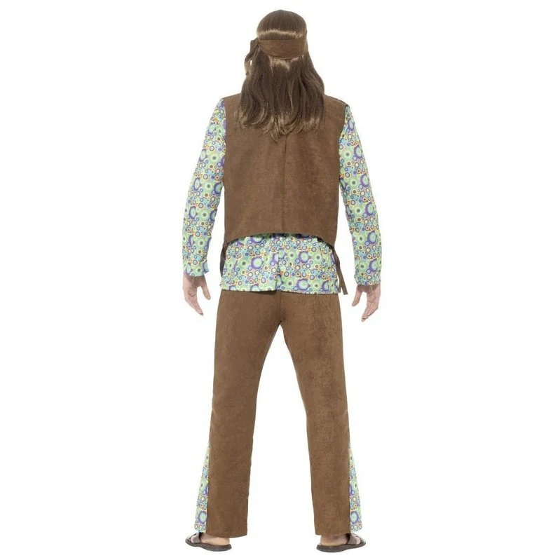 60s Hippie Costume, with Trousers, Top, Waistcoat - Image 3